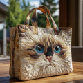 手仕事バッグ - 青い瞳の白い猫