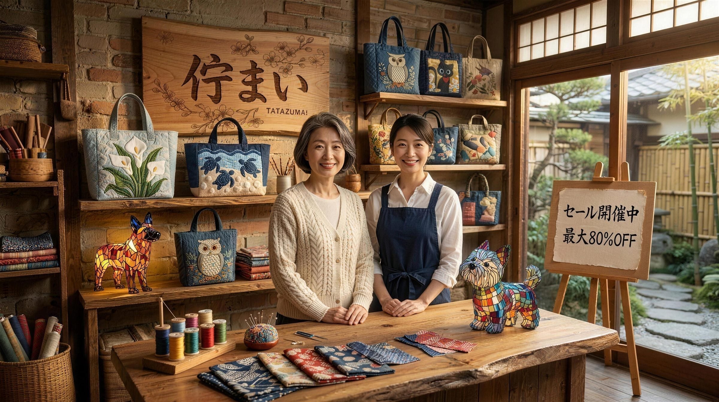 佇まい — 家族の手しごと工房。手作りバッグと動物ランプ